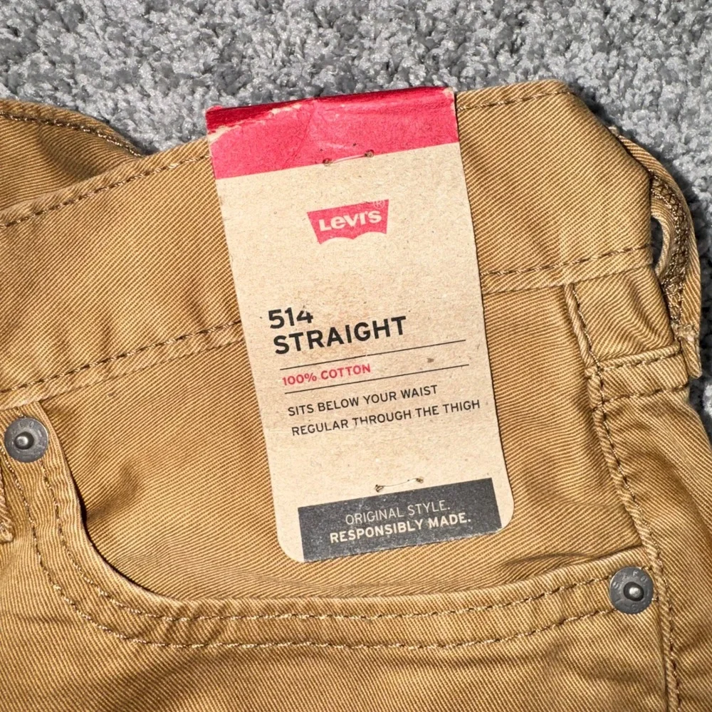 Levi's 514 Straight Pants Mens Khaki Tan 30x30 NEW